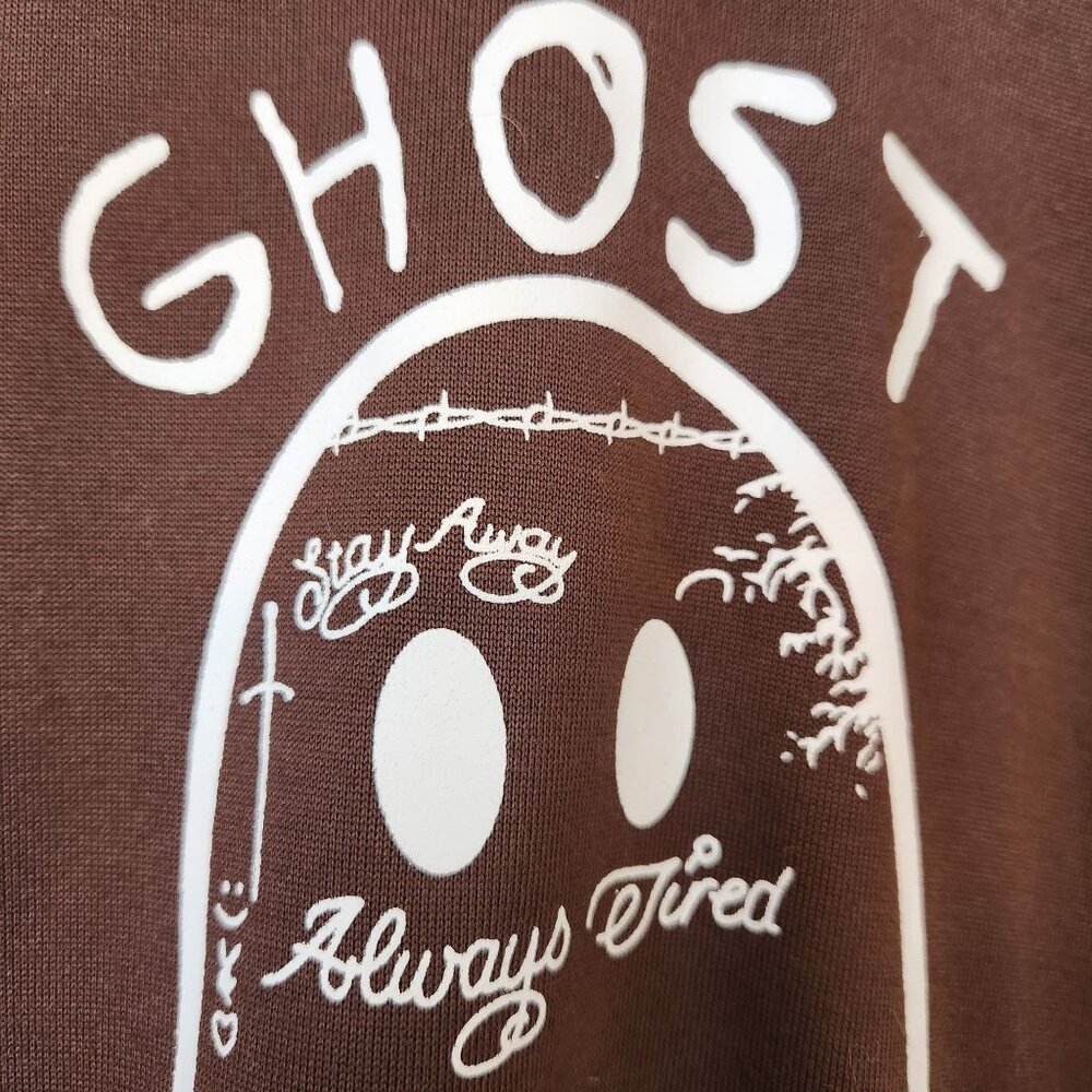 Ghost Post Malone Brown Graphic Sweatshirt Soft Cozy Comfy Cute Concert Band M - Picture 4 of 7